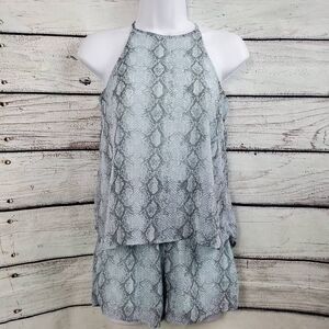 Alya XXS Blue Animal Print One-piece Romper